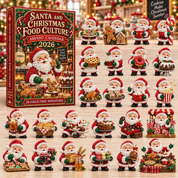 Santa Food advent calendar 2026 - 24-Day Countdown, Acrylic Charms
