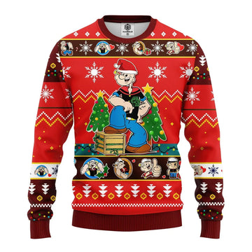 Santa Popeye Strong Merry Xmas Ugly Christmas Sweater, Jumper
