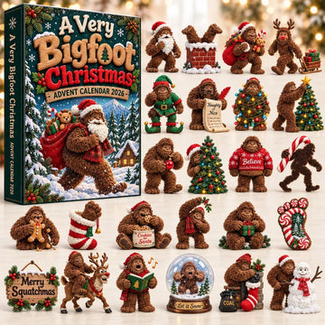 Santa Sleigh Bigfoot Christmas Advent Calendar 2026 - 24-Day Countdown, Acrylic Charms