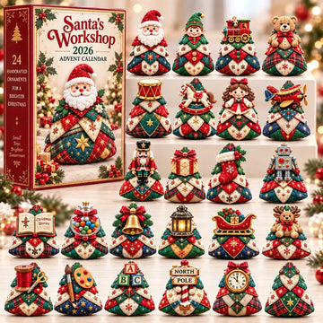 Santas Workshop Magic Advent Calendar 2026 - 24-Day Countdown, Acrylic Charms