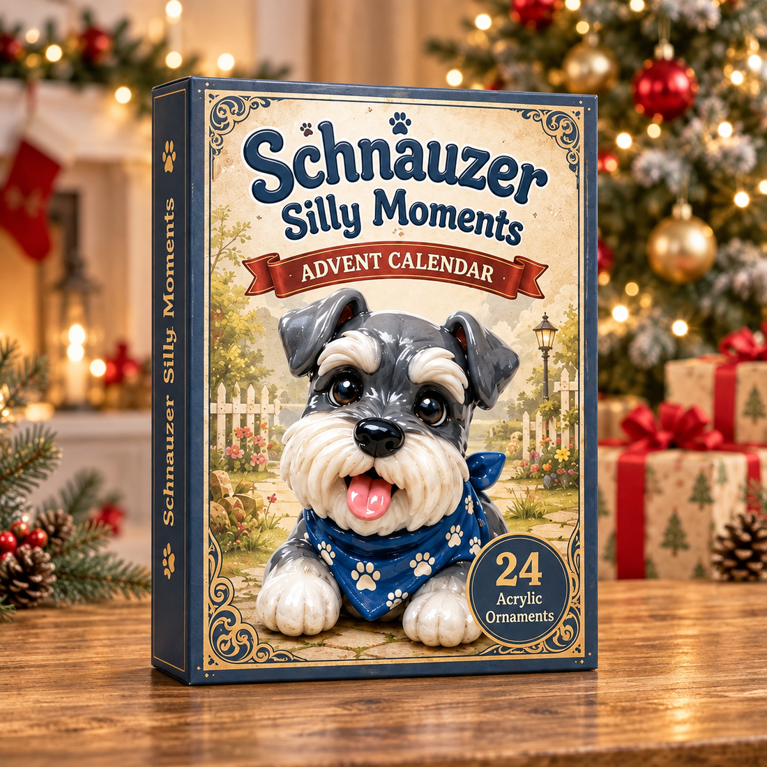 Schnauzer Silly Moments Advent Calendar 2026 24 Day Festive Countdown Acrylic Charms Blind Box Gift For Schnauzer Lovers
