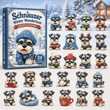 Schnauzer Winter Wonderland Advent Calendar 2026 - 24-Day Countdown, Acrylic Charms Every Day Bring New Suprises
