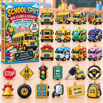 School Year Celebrations Advent Calendar 2026 - 24-Day Countdown, Acrylic Charms