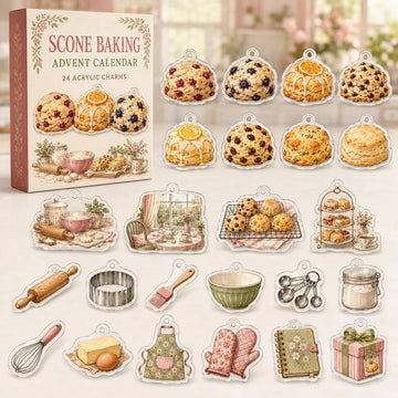 Scone Baking Advent Calendar 2026 - 24-Day Countdown, Acrylic Charms