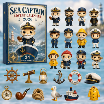 Sea Captain Advent Calendar 2026 - 24-Day Countdown, Acrylic Charms Every Day Bring New Suprises