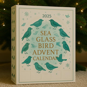 Sea Glass Bird Advent Calendar 2025 With 24 Hanging Ornaments Countdown Christmas Gift For Bird Lovers Tree Decor Holiday Display
