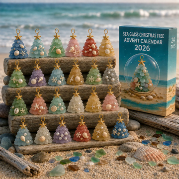 Sea Glass Christmas Tree Ornament Advent Calendar 2026 - 24-Day Countdown, Acrylic Charms Every Day Bring New Suprises