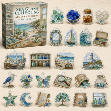 Sea Glass Collecting Advent Calendar 2026 - 24-Day Countdown, Acrylic Charms