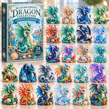 Sea Glass Dragon advent calendar 2026 - 24-Day Countdown, Acrylic Charms