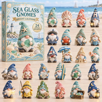 Sea Glass Gnomes Advent Calendar 2026 - 24-Day Countdown, Acrylic Charms