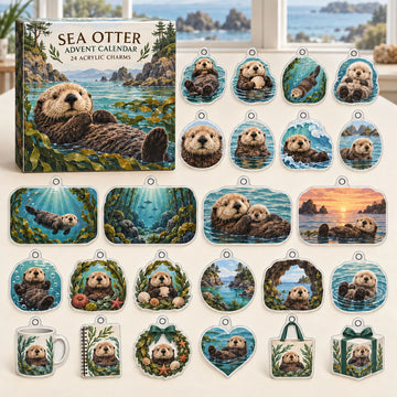 Sea Otter Advent Calendar 2026 - 24-Day Countdown, Acrylic Charms