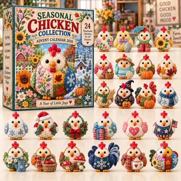Seasonal Chicken advent calendar 2026 - 24-Day Countdown, Acrylic Charms