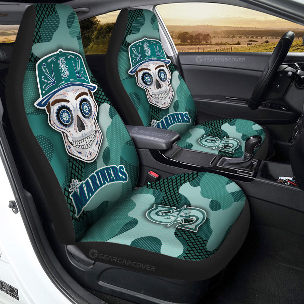 Seattle Mariners Car Seat Covers Skull Theme Collection