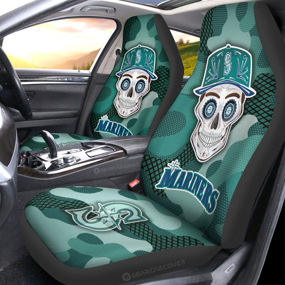 Seattle Mariners Car Seat Covers Skull Theme Collection