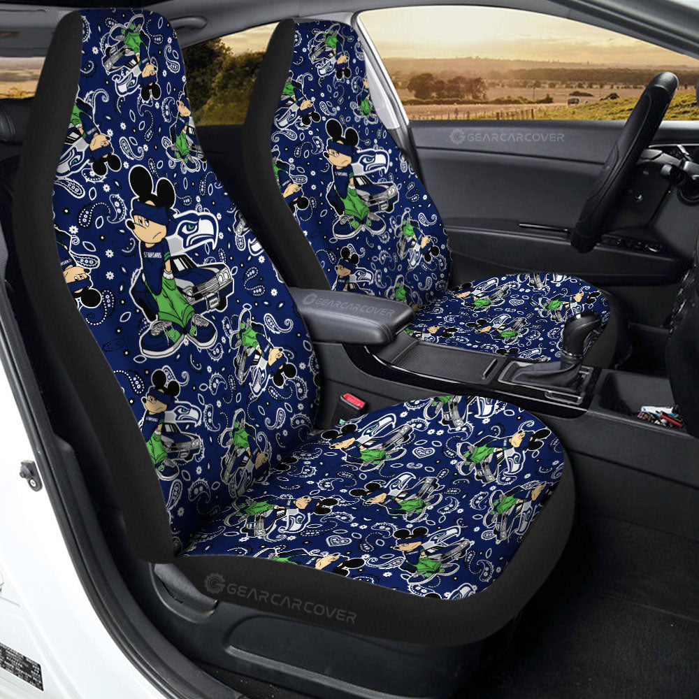 Seattle Seahawks Car Seat Covers Cartoon Theme Collection