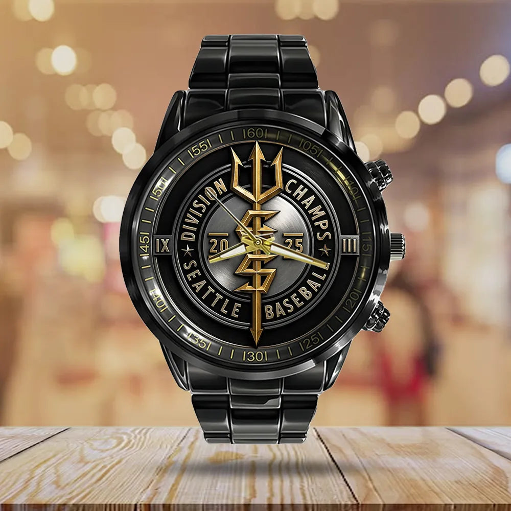 Seattle Mariners x ALCS Bound 2025 Black Stainless Steel Watch – TMTHU1465