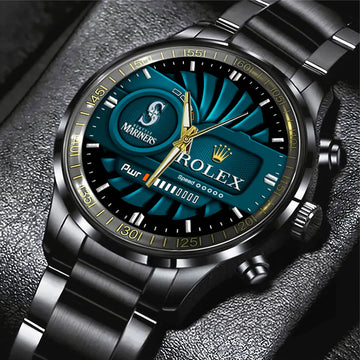 Seattle Mariners Black Stainless Steel Watch-PX1089