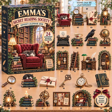 Secret Reading Society Advent Calendar 2026 - 24-Day Countdown, Acrylic Charms