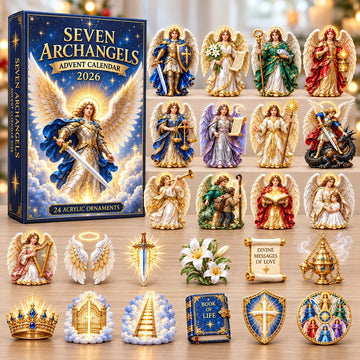 Seven Archangels advent calendar 2026 - 24-Day Countdown, Acrylic Charms