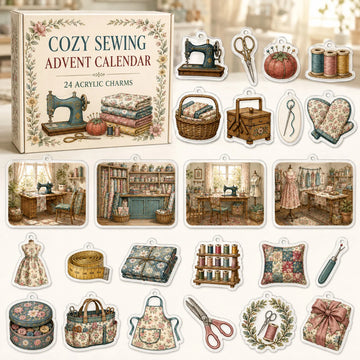 Sewing Advent Calendar 2026 - 24-Day Countdown, Acrylic Charms