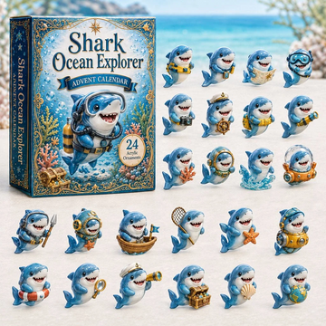 Shark Ocean Explorer Advent Calendar 2026 - 24-Day Countdown, Acrylic Charms Every Day Bring New Suprises