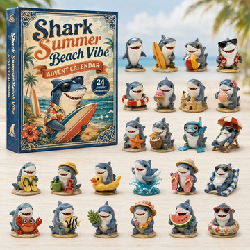 Shark Summer Beach Advent Calendar 2026 - 24-Day Countdown, Acrylic Charms Every Day Bring New Suprises