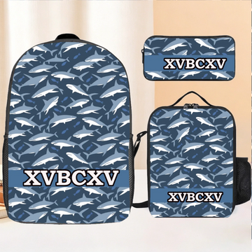 Shark Themed Personalized Name Custom Backpack - Gifts for Kids