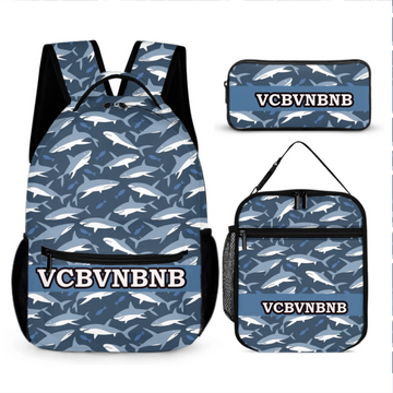 Shark Themed Personalized Name Custom Backpack - Gifts for Kids
