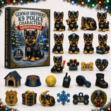 Shepherd Police Advent Calendar 2026 - 24-Day Countdown, Acrylic Charms Every Day Bring New Suprises