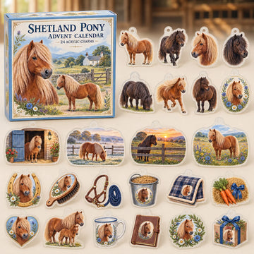 Shetland Pony Advent Calendar 2026 - 24-Day Countdown, Acrylic Charms