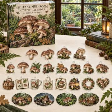 Shiitake Mushroom Advent Calendar 2026 - 24-Day Countdown, Acrylic Charms