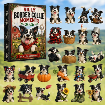 Silly Border Collie Moments Advent Calendar 2026 - 24-Day Countdown, Acrylic Charms Every Day Bring New Suprises