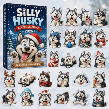 Silly Husky Advent Calendar 2026 - 24-Day Countdown, Acrylic Charms Every Day Bring New Suprises