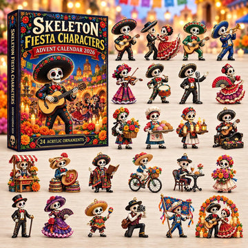 Skeleton Fiesta advent calendar 2026 - 24-Day Countdown, Acrylic Charms