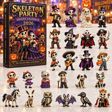 Skeleton Party advent calendar 2026 - 24-Day Countdown, Acrylic Charms