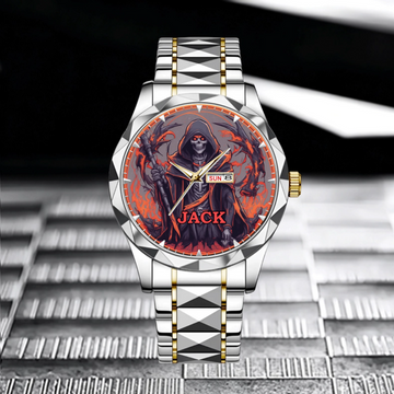 Skull-themed Customized Watch - Personalized Name - Gift For Friends