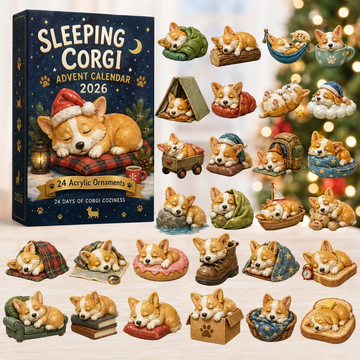 Sleeping Corgi Advent Calendar 2026 - 24-Day Countdown, Acrylic Charms Every Day Bring New Suprises