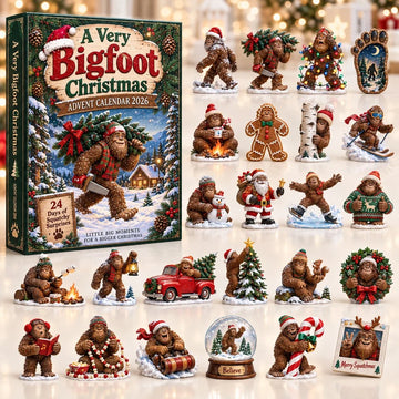 Snow Globe Bigfoot Christmas Advent Calendar 2026 - 24-Day Countdown, Acrylic Charms