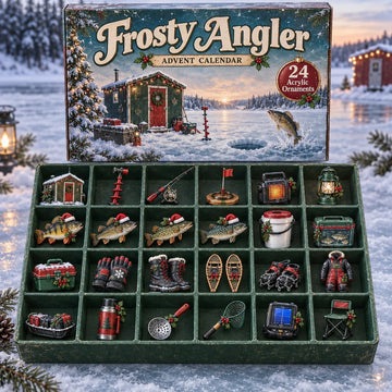 Snowbound Angler Advent Calendar 2026 - 24-Day Countdown, Acrylic Charms