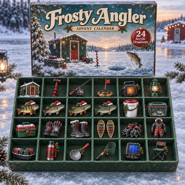 Snowbound Angler Advent Calendar 2026 - 24-Day Countdown, Acrylic Charms Every Day Bring New Suprises