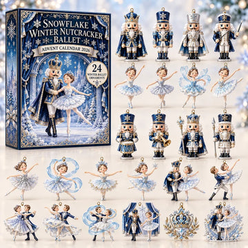 Snowflake Winter Nutcracker Ballet Advent Calendar 2026 - 24-Day Countdown, Acrylic Charms