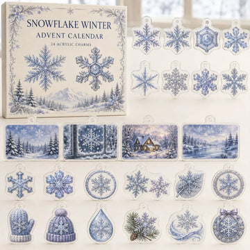 Snowflakes Advent Calendar 2026 - 24-Day Countdown, Acrylic Charms