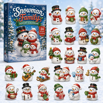 Snowman Family Advent Calendar 2026 - 24-Day Countdown, Acrylic Charms Every Day Bring New Suprises