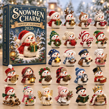 Snowmen Charm advent calendar 2026 - 24-Day Countdown, Acrylic Charms