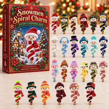 Snowmen Spiral Charm advent calendar 2026 - 24-Day Countdown, Acrylic Charms