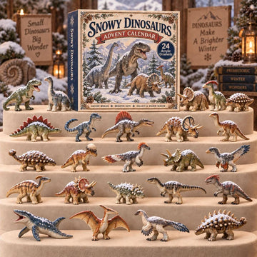 Snowy Dinosaurs Advent Calendar 2026 - 24-Day Countdown, Acrylic Charms