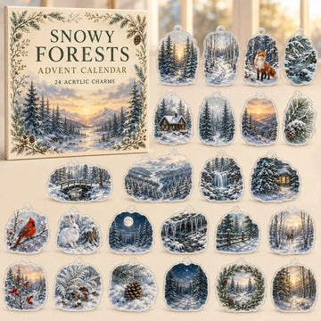 Snowy Forests Advent Calendar 2026 - 24-Day Countdown, Acrylic Charms