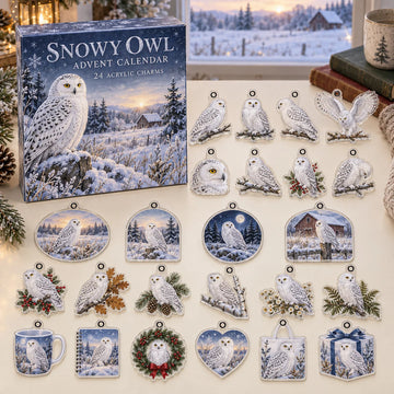 Snowy Owl Advent Calendar 2026 - 24-Day Countdown, Acrylic Charms