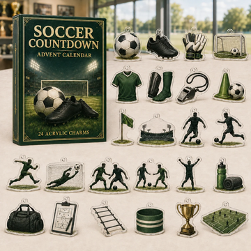 Soccer Countdown Advent Calendar 2026 - 24-Day Countdown, Acrylic Charms Every Day Bring New Suprises