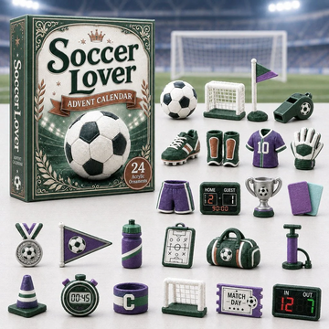 Soccer Theme Green Advent Calendar 2026 - 24-Day Countdown, Acrylic Charms Every Day Bring New Suprises